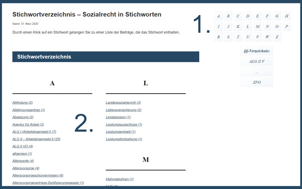 Stichwortverzeichnis 1 Rechtsanwalt Und Sozialrecht Stichwortverzeichnis 1 Rechtsanwalt Und Sozialrecht