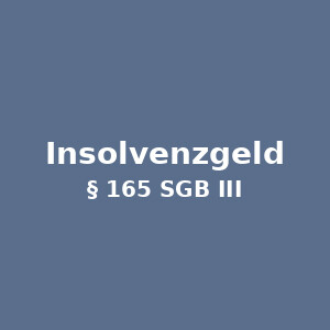 Insolvenzgeld gemäß § 165 SGB III
