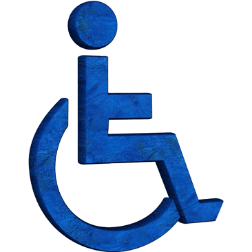Symbol Rollstuhl blau