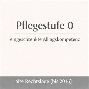 Pflegestufe 0: Voraussetzungen & Leistungen nach altem Recht