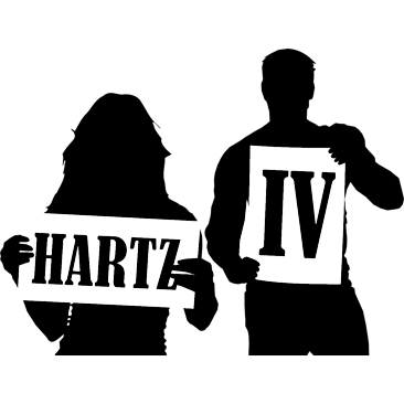 Schatten mit den Aufschriften Hartz IV