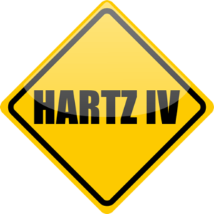 Schild Hartz IV gelb