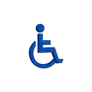 Rollstuhlfaher - blaues Symbol