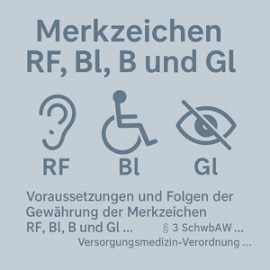 Merkzeichen RF, Bl, B und Gl: Voraussetzungen, Bedeutung & Vorteile im Schwerbehindertenausweis
